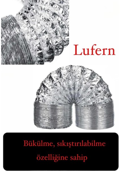 Alüminyum Kopmaz Yırtılmaz Ankastre Baca Aspiratör Davlumbaz Şofben Havalandırma Borusu 2 mt 127 mm fiyatları
