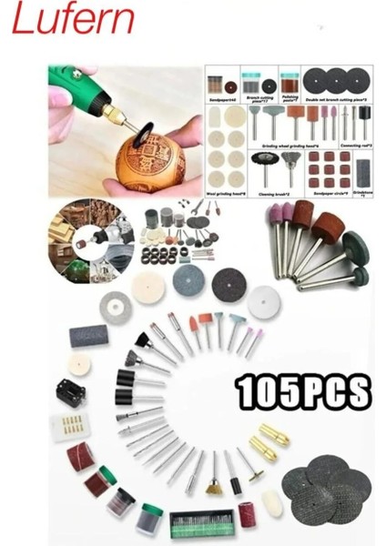 Premium 105 Parça Hobi Gravür Taşlama Ucu Metal Mini Ahşap Oyma Seti Parlatma Zımparalama Fırçalama fiyatları