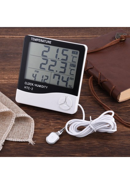 Masaüstü Iç - Dış Mekan Dijital Termometre Nem Ölçer Higrometre (4887)