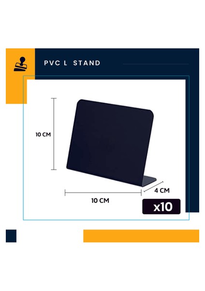 Pvc Büyük L Kara Tahta Stand 10X10 cm , Pastane,fırın,büfe,parti Masa Stand, Yazması Kolay