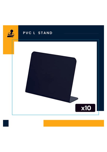Pvc Büyük L Kara Tahta Stand 10X10 cm , Pastane,fırın,büfe,parti Masa Stand, Yazması Kolay