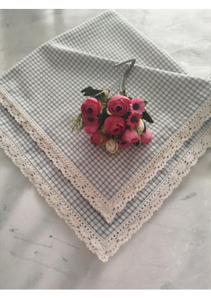 Organik Yumuşak Keten %100 Pamuk Nostalji Güpür Kolay Ütüleme Masa Örtüsü