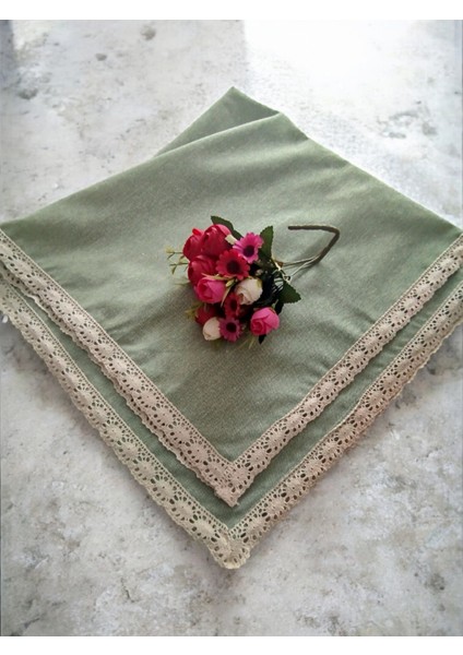 Organik Yumuşak Keten %100 Pamuk Nostalji Güpür Kolay Ütüleme Masa Örtüsü