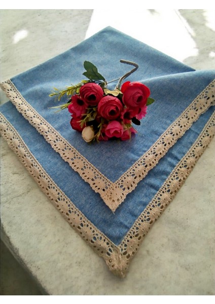 Organik Yumuşak Keten %100 Pamuk Nostalji Güpür Kolay Ütüleme Masa Örtüsü