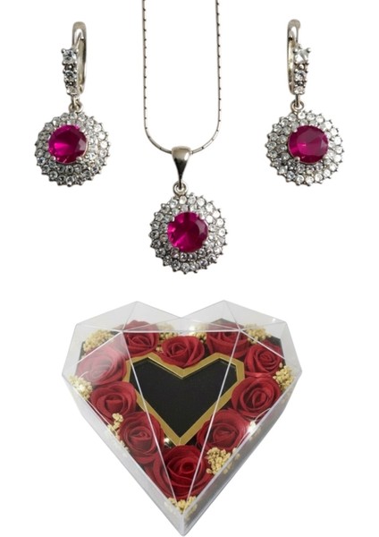 Premium Kutuda 925 Ayar Gümüş Otantik Şık Set Kadın