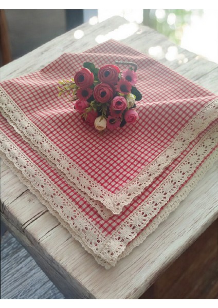 Organik Yumuşak Keten %100 Pamuk Nostalji Güpür Kolay Ütüleme Masa Örtüsü