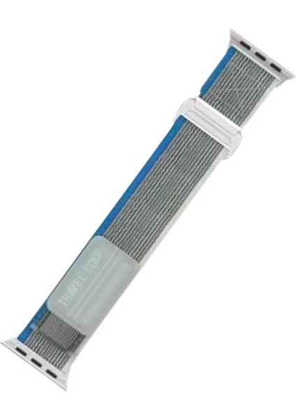 CPT83 Apple Watch 42MM Alice Kumaş Kordon - Mavi-Gri