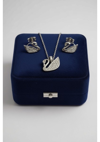 Premium Kutuda 925 Ayar Gümüş Kuğu Set Kadın fiyatları