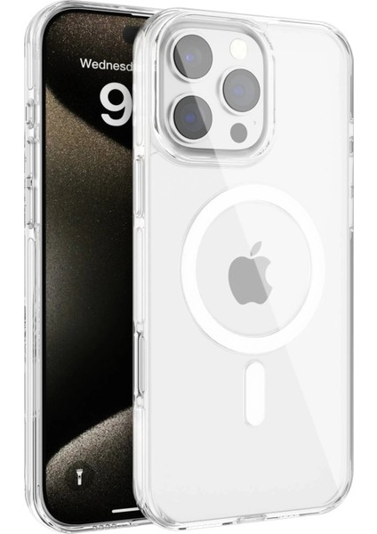 CPT83 iPhone 16 Pro Max Gleam Pc Sert Magsafe Kılıf - Şeffaf