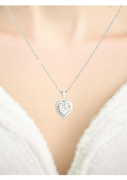925 Ayar Gümüş Kalp Kolye Kadın