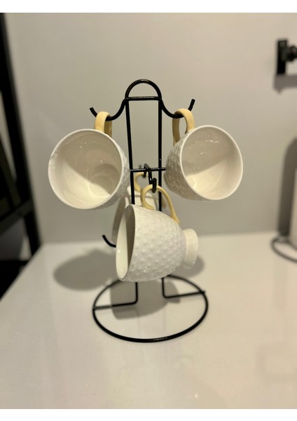 6'lı Fincan Askısı- Kahve Fincan Askı-Fincan Askılığı -Kupa Askısı-Fincanlık Dolap Içi Düzenleyici fiyatları