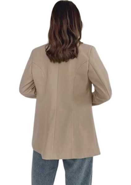 Deri Ceket - Krem modelleri