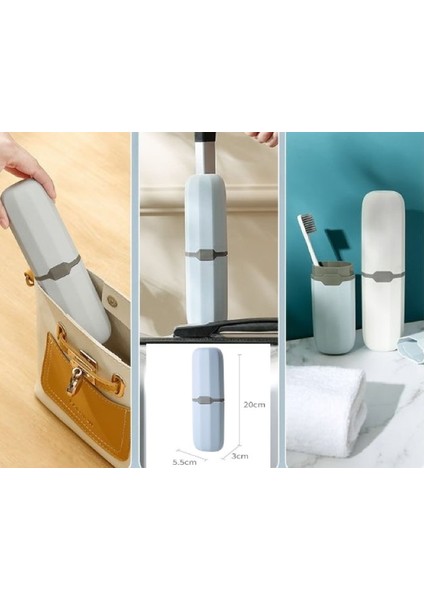 Seyahat Tipi Diş Fırçası ve Makyaj Fırça Kabı 2 Renk fırsatları