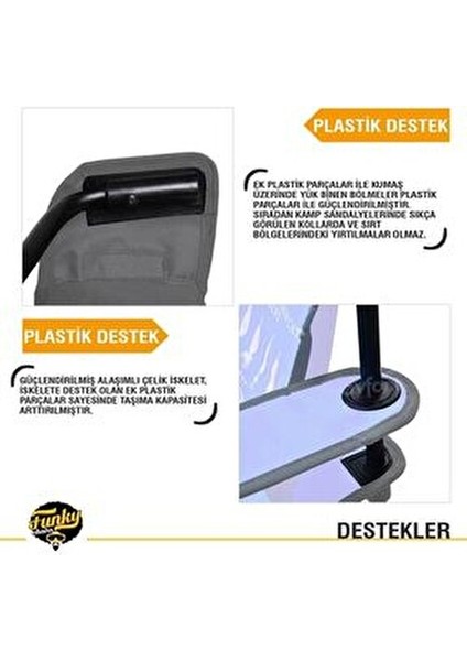 V2 Siyah Lüks Kamp Sandalyesi XL Katlanabilir PVC Kumaş ve Bardaklık Özellikli