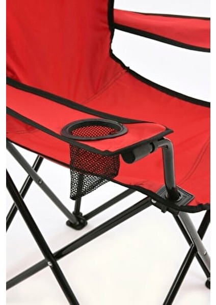 Rejisör Katlanır Kamp Sandalyesi Çantalı Piknik Plaj Balıkçı Kullanımı için Kırmızı