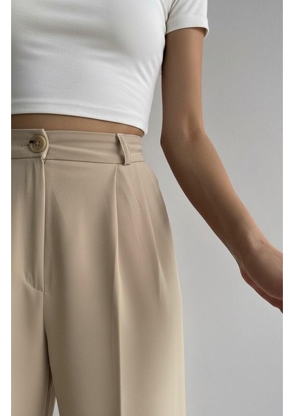 Kadın Ithal Doubleface Kalite Pileli Kumaş Pantolon modelleri