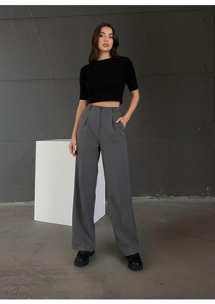 Kadın Ithal Doubleface Kalite Pileli Kumaş Pantolon