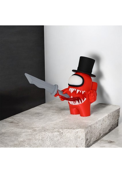 Among Us Kırmızı Impostor 10CM Karakter Figürü – Şapka, Kılıç ve Dişli Özel 3D Kollu Tasarım indirimleri