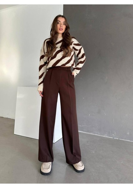 Kadın Ithal Doubleface Kalite Pileli Kumaş Pantolon