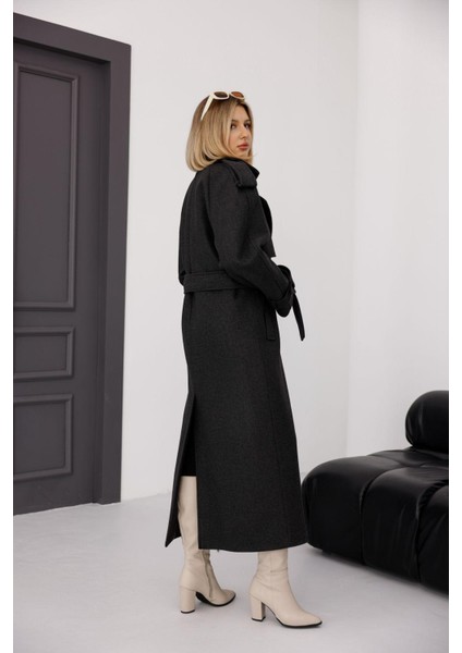 Kadın Ekru Premıum Trenç Kaşe Kaban fiyatları