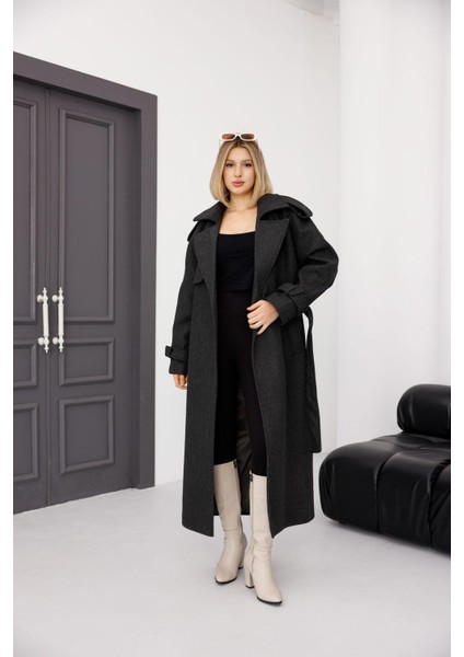 Kadın Ekru Premıum Trenç Kaşe Kaban modelleri