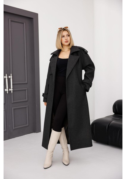 Kadın Ekru Premıum Trenç Kaşe Kaban fırsatları