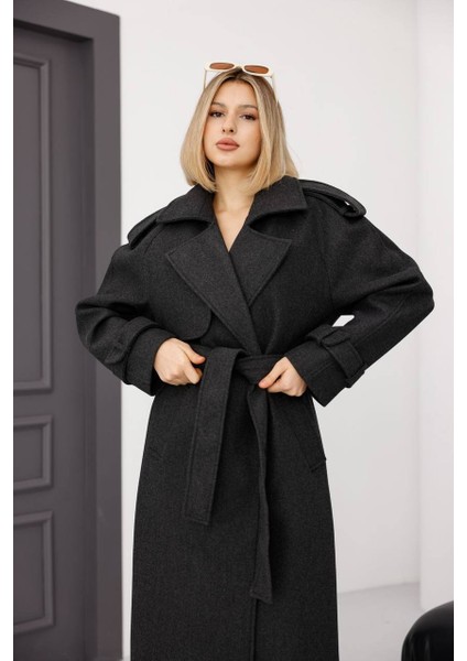 Kadın Ekru Premıum Trenç Kaşe Kaban indirimleri