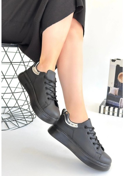 Sofio Siyah Cilt Bağcıklı Spor Ayakkabı modelleri