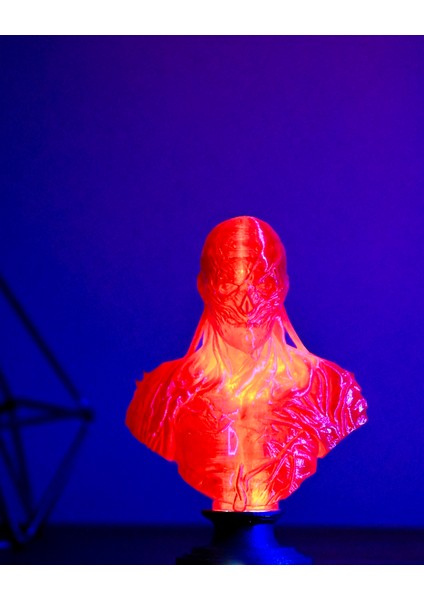 LED Işıklı Kan Kırmızı Vecna Büstü 19 cm – Stranger Things 3D Dekoratif Figür modelleri