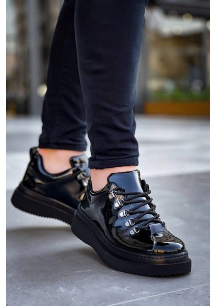 Kb-X4 Kuback Siyah Rugan Siyah Yüksek Taban Bağcıklı Günlük Erkek Ayakkabı modelleri