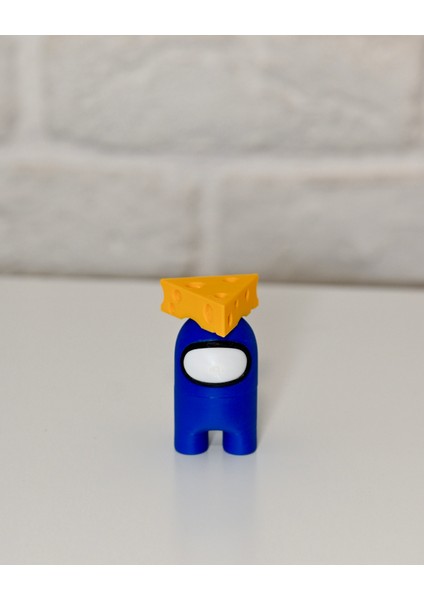 Among Us Peynir Şapkalı Mıknatıslı Karakter 8cm Mavi Karakter Figürü – 3D Dekoratif Koleksiyonluk Obje