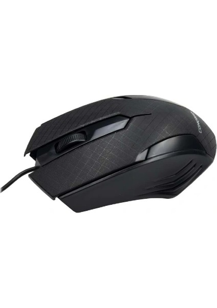 Siyah Mat Desenli USB Kablolu 3D Optik Mouse ( Lisinya )