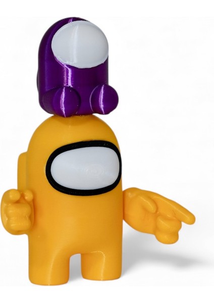 Among Us Sarı Ana Karakter ve Mor Mini Tasarım Figürü 10CM – Kollu 3D Dekoratif Koleksiyonluk Obje fiyatları