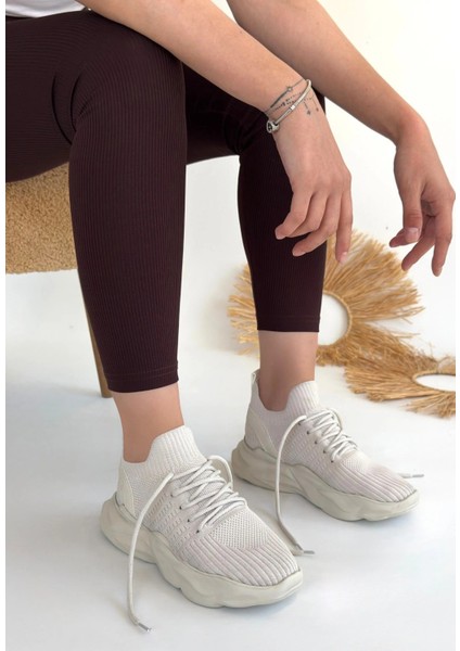 Henta Bej Triko Bağcıklı Spor Ayakkabı modelleri