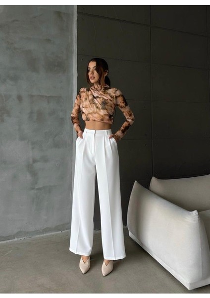 Kadın Ithal Doubleface Kalite Pileli Kumaş Pantolon