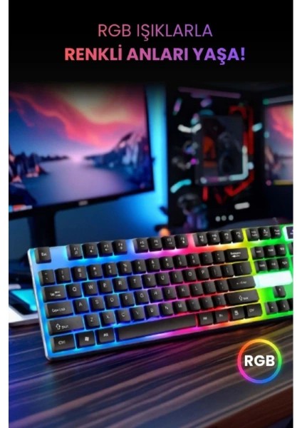 Kablolu Işıklı Gaming Standart Türkçe Q Klavye ve Mouse Seti ( Lisinya ) fırsatları