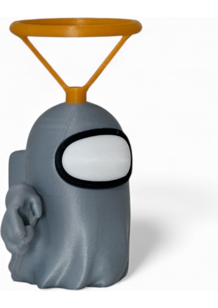 Among Us Gri Ghost Karakter 10CM Hayalet Figürü – Halo Taçlı Kollu 3D Dekoratif Koleksiyonluk Obje fiyatları