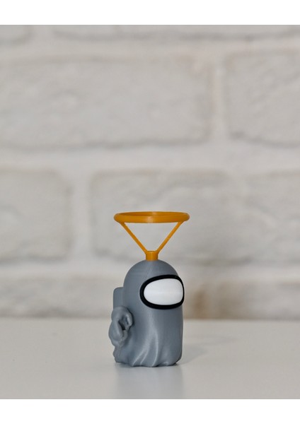 Among Us Gri Ghost Karakter 10CM Hayalet Figürü – Halo Taçlı Kollu 3D Dekoratif Koleksiyonluk Obje fırsatları