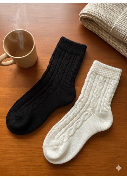 2' Çift Kadın Yün Kışlık Çorap