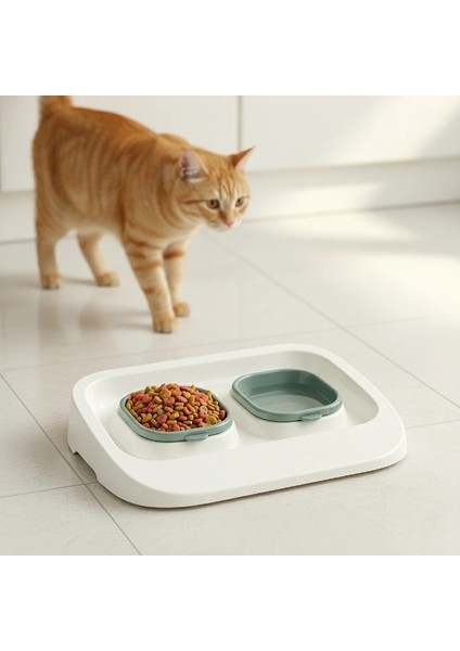 Mikopet Yeşil 2'si 1 Arada Mama ve Su Kabı ( Lisinya )