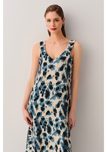 Leopar Desenli Plaj Elbisesi modelleri