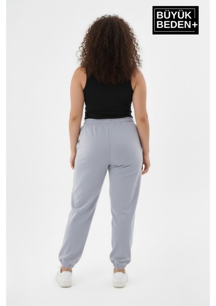 Kadın Büyük Beden Brooklyn Baskılı Paça Lastikli Jogger Ince Eşofman Altı SPR26BEAK951-2 modelleri