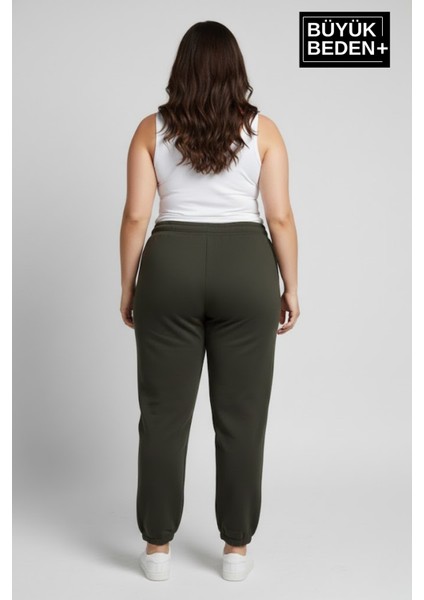 Kadın Büyük Beden Brooklyn Baskılı Paça Lastikli Jogger Ince Eşofman Altı SPR26BEAK951-2 modelleri