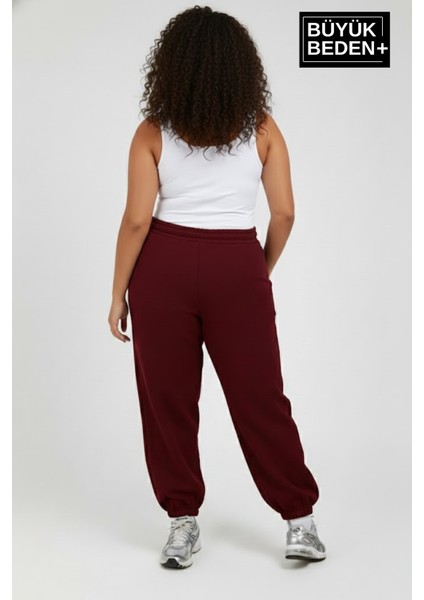 Kadın Büyük Beden Brooklyn Baskılı Paça Lastikli Jogger Ince Eşofman Altı SPR26BEAK951-2 modelleri