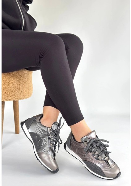 Ranu Platin Cilt Paraşüt Detaylı Bağcıklı Spor Ayakkabı modelleri
