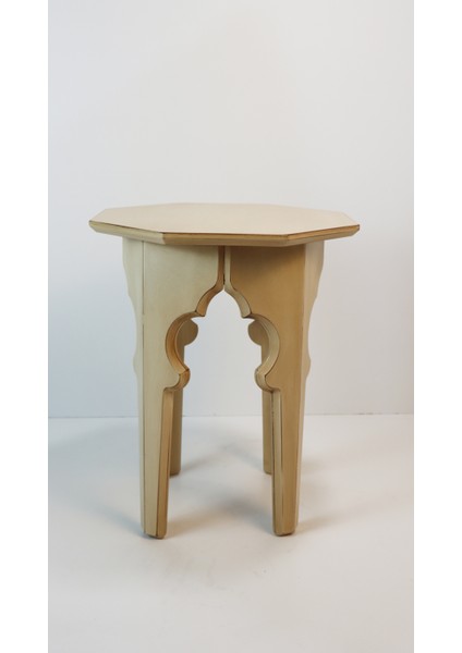 Osmanlı Tarzı Dekoratif 4 Ayaklı Sekizgen Zigon Modern Yan Sehpa