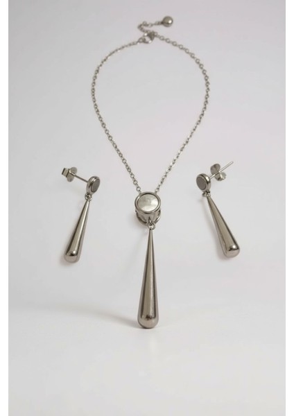 Çekmeceli Kutuda 925 Ayar Gümüş Sallantı Set Kadın modelleri