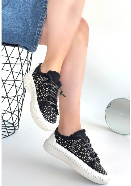 Guji Siyah Kot Bağcıklı Spor Ayakkabı