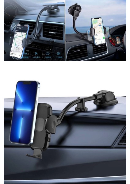 Ayarlanabilir Vakum Kilitli Cam ve Torpidoya Takılabilen Telefon Tutucu ( Lisinya ) indirimleri