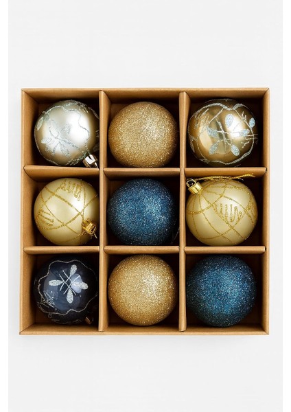 9 Adet Lüx Set Ağacı Süslemeleri Topları Topu Parti Asılı Top Yılbaşı Süsleri 6 cm